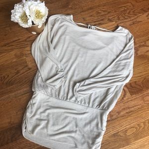 White House Black Market cream open back top, XS